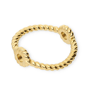 Stainless steel findings closed ring with 2 loops 13mm Gold