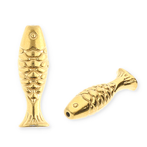 Stainless steel beads fish Gold