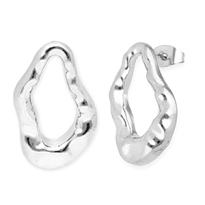 Stainless steel earrings / earpin drop Silver