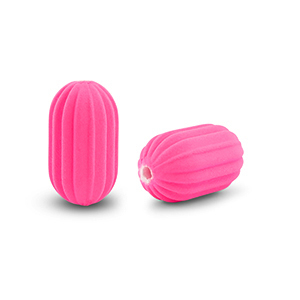 Acrylic beads oval Fuchsia Pink