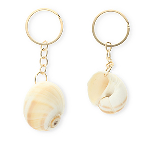 Keychain shell Cream Beige-Gold