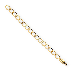 BY31&reg; Stainless Steel findings extension chain set fish Gold