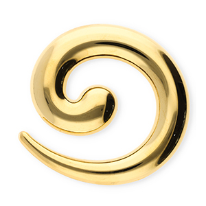 Stainless steel statement brooches spiral Gold