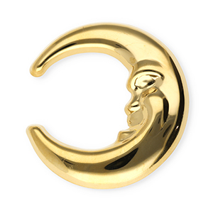 Stainless steel statement brooches moon Gold