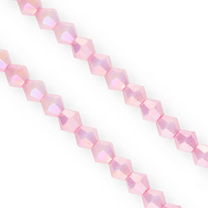 Top faceted beads bicone 6mm Candy Pink-AB Coating