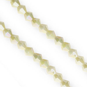 Top faceted beads bicone 6mm Lime-AB Coating