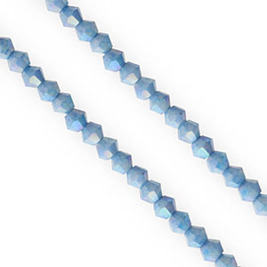 Top faceted beads bicone 4mm Dark Blue-AB Coating