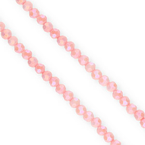 Round top faceted beads 4mm Dusty Pink-AB Coating
