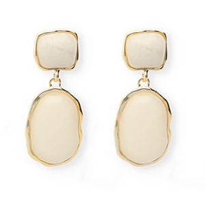 Trendy earrings&nbsp;/&nbsp;earpins with stainless steel post Gold-Beige