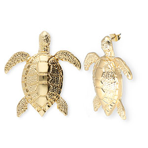 Trendy earrings&nbsp;/&nbsp;earpins turtle with stainless steel post Gold