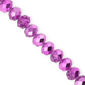 Top faceted beads 12x9mm disc Orchid Purple-Pearl Shine Coating