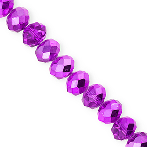 Top faceted beads 12x9mm disc Dark Purple-Pearl Shine Coating