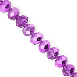 Top faceted beads 12x9mm disc Purple-Pearl Shine Coating