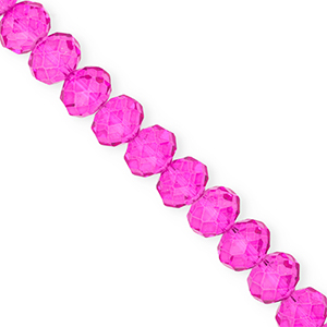 Top faceted beads 12x9mm disc Fuchsia Pink