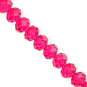 Top faceted beads 12x9mm disc Cherry Pink