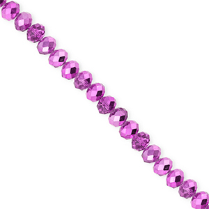 Top faceted beads 4x3mm disc Orchid Purple-Pearl Shine Coating