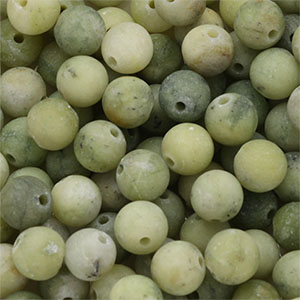 Natural stone beads Serpentine 6mm matt Olive Green