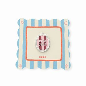 BY31&reg; Eco-brass metal charms with enamel oval Ciao bella"" Silver-Light Pink-Red