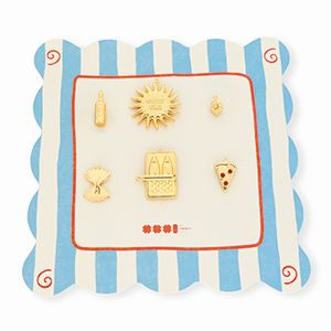 BY31&reg; Eco-brass metal charms assorted value pack (6 pcs) Gold-red