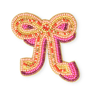 Brooches bow Gold-Peach Pink-Ochre Yellow