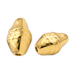 DQ European metal beads oval Gold (Nickelfree)