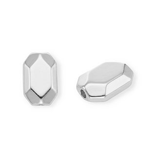 Acrylic beads octagon Silver
