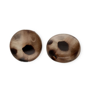Acrylic beads rondelle with leopard print Transparent Brown-Dark Brown