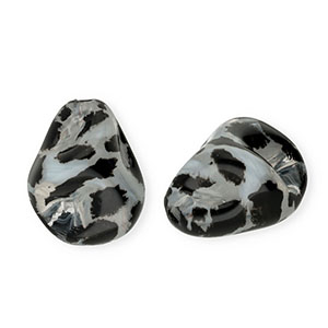Acrylic beads drop with leopard print Transparent-black