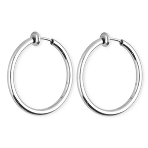 Stainless steel clip-on&nbsp;earrings&nbsp;/&nbsp;creoles Silver