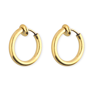 Stainless steel clip-on&nbsp;earrings&nbsp;/&nbsp;creoles Gold
