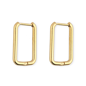 Stainless steel earrings&nbsp;/&nbsp;creoles rectangle Gold