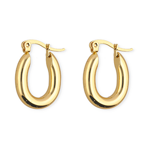 Stainless steel earrings&nbsp;/&nbsp;creoles oval Gold