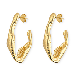 Stainless steel earrings&nbsp;/&nbsp;earpins oval Gold