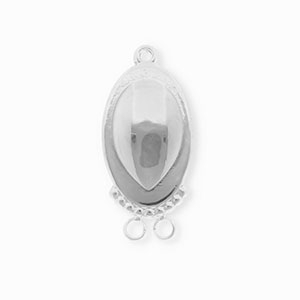 BY31&reg; Stainless steel findings connector oval with 3 loops Silver