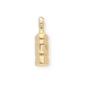 BY31&reg; Eco-brass metal charms wine bottle Gold