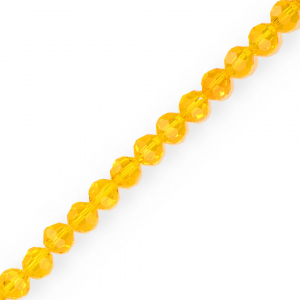 Round top faceted beads 6 mm Orange