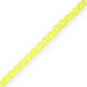 Round top faceted beads 6 mm Yellow