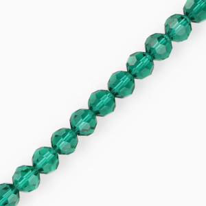 Round top faceted beads 10 mm Teal Green