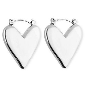 BY31&reg; Stainless steel earrings / creoles heart Silver