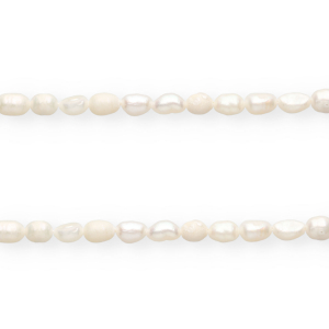 Imperfect freshwater pearls rice 7x5mm Natural White
