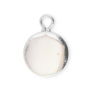 Imperfect freshwater pearls charm round Silver-Natural White