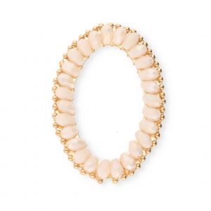 Top faceted charms oval Nude Pink AB-Gold