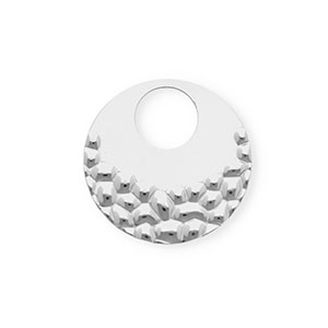 Stainless steel charms round Silver