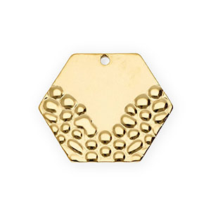 Stainless steel charms hexagon Gold