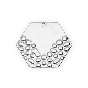 Stainless steel charms hexagon Silver