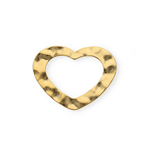 Stainless steel findings connector heart Gold