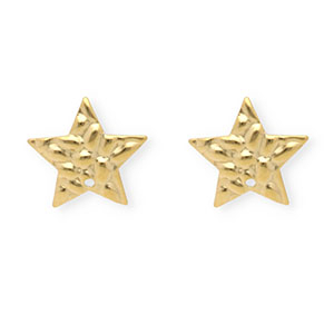 Stainless Steel findings earrings / earpins star with loop Gold