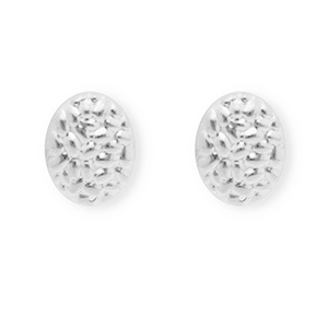 Stainless Steel findings earrings / earpins oval with loop Silver