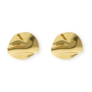 Stainless steel findings earrings&nbsp;/&nbsp;earpins irregular round with loop Gold