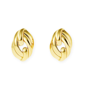 Stainless steel findings earrings&nbsp;/&nbsp;earpins oval with loop Gold